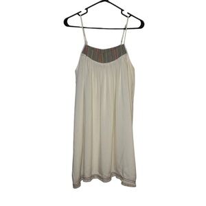 Umgee Women's Boho Sheer Overlay Spaghetti Strap Babydoll Mini Dress Size Medium